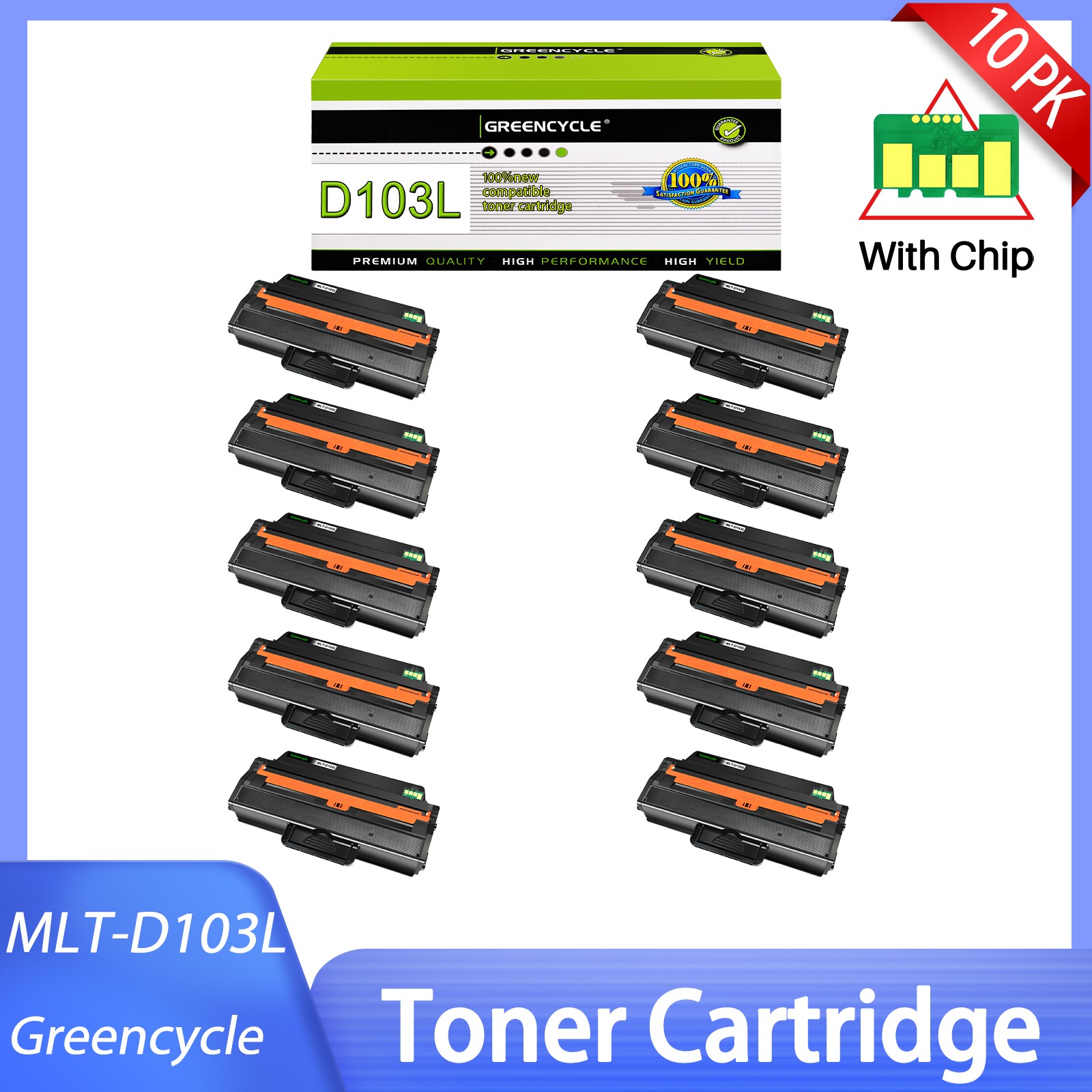 10PK MLT-D103L Toner Cartridge For Samsung 103L SCX-4729FD SCX-4729FW ML-2955DW