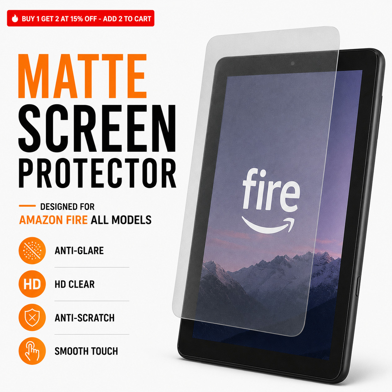Amazon Fire All Models Hydrogel Screen Protector Matte Anti-Glare