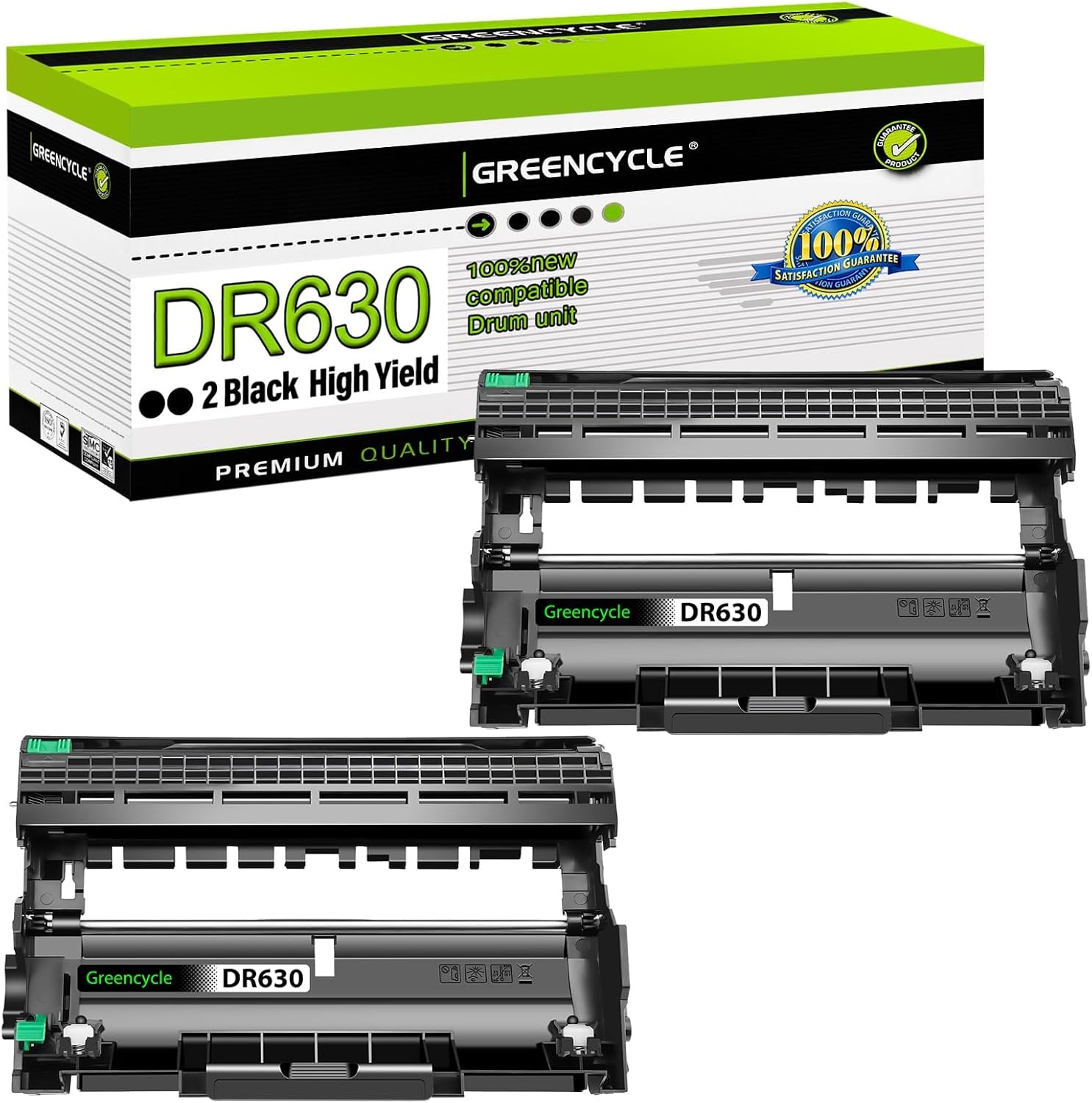 2 Pack DR630 Drum Unit For Brother HL-L2340DW HL-L2360DW HL-L2380DW Printer