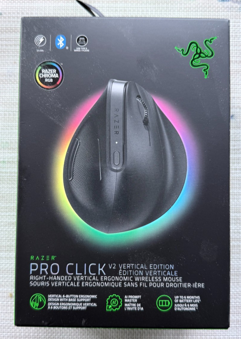 Razer Pro Click V2 - Ergonomic Wireless Productivity Gaming Mouse - New