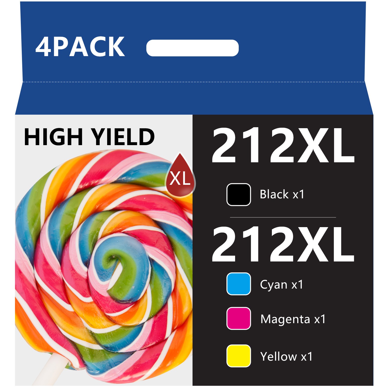 212XL 4pack Ink Cartridges For Epson WorkForce WF-2830 WF2850 XP4100 printer