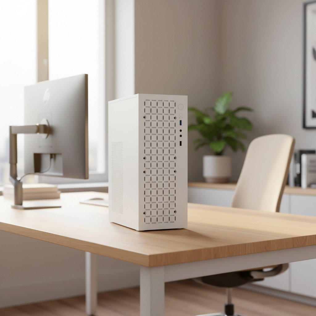 Micro ATX Slim Gaming Case - High Airflow & Chassis Fan Support, White Finish