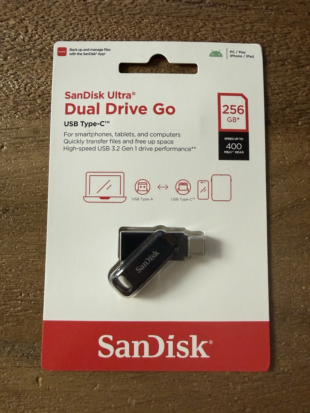 SanDisk Ultra Dual Drive Go USB Type-C Flash Drive, 256GB