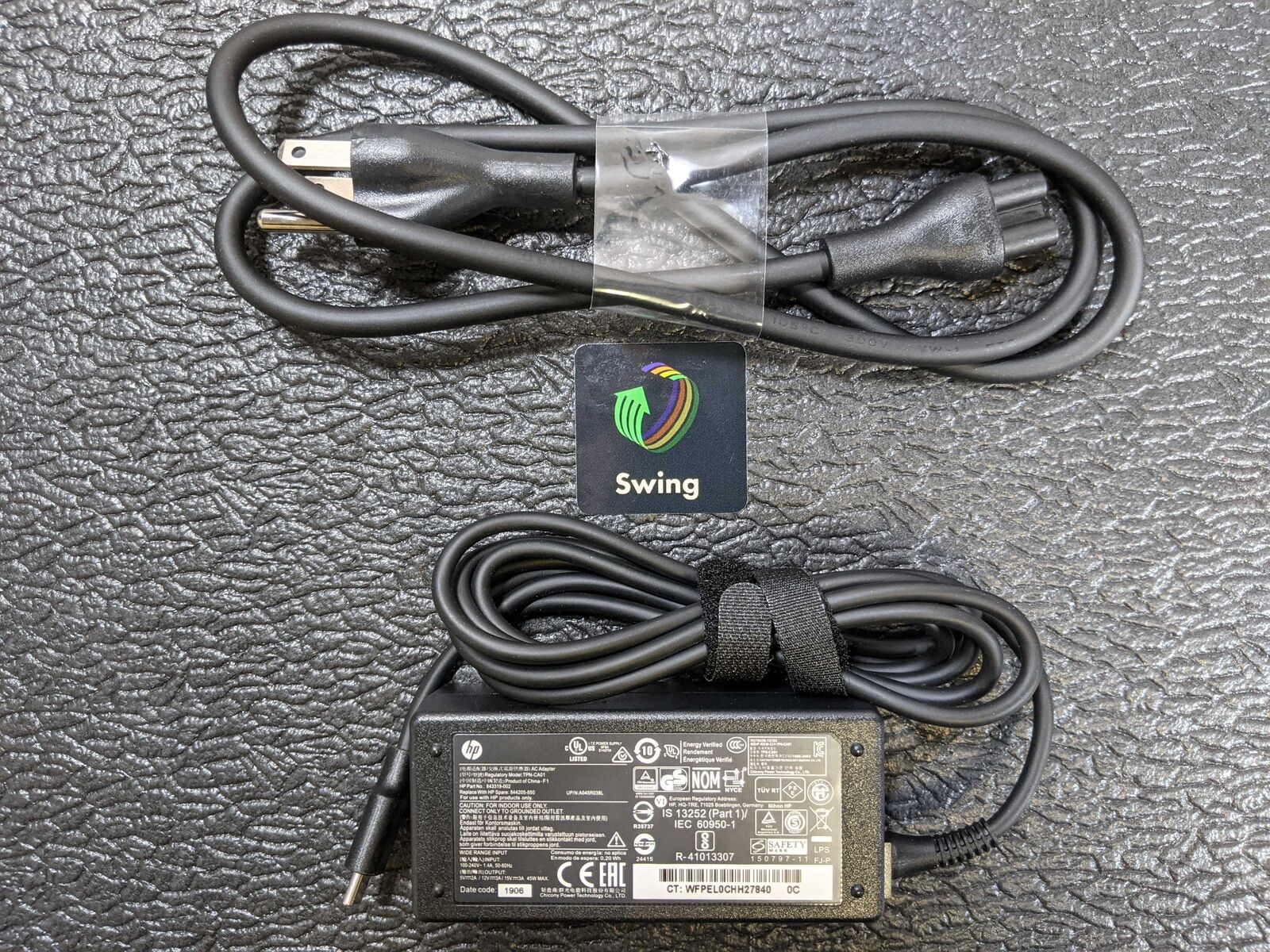 NEW OEM HP 45W USB-C Type-C AC Adapter Laptop Charger TPN-CA01 814838-00 Genuine