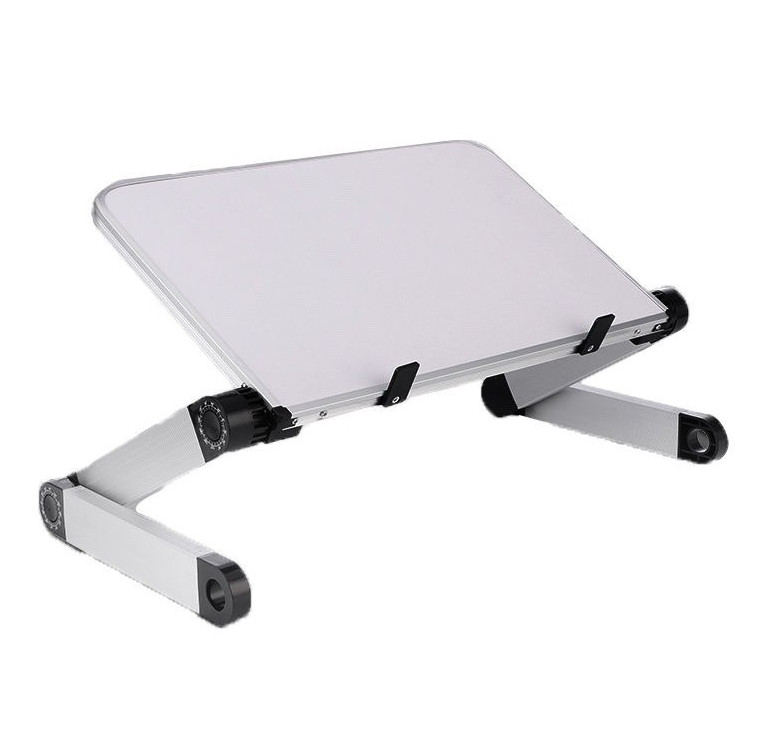 Adjustable Foldable Aluminum Laptop Stand/Riser Table, Silver/Black Universal