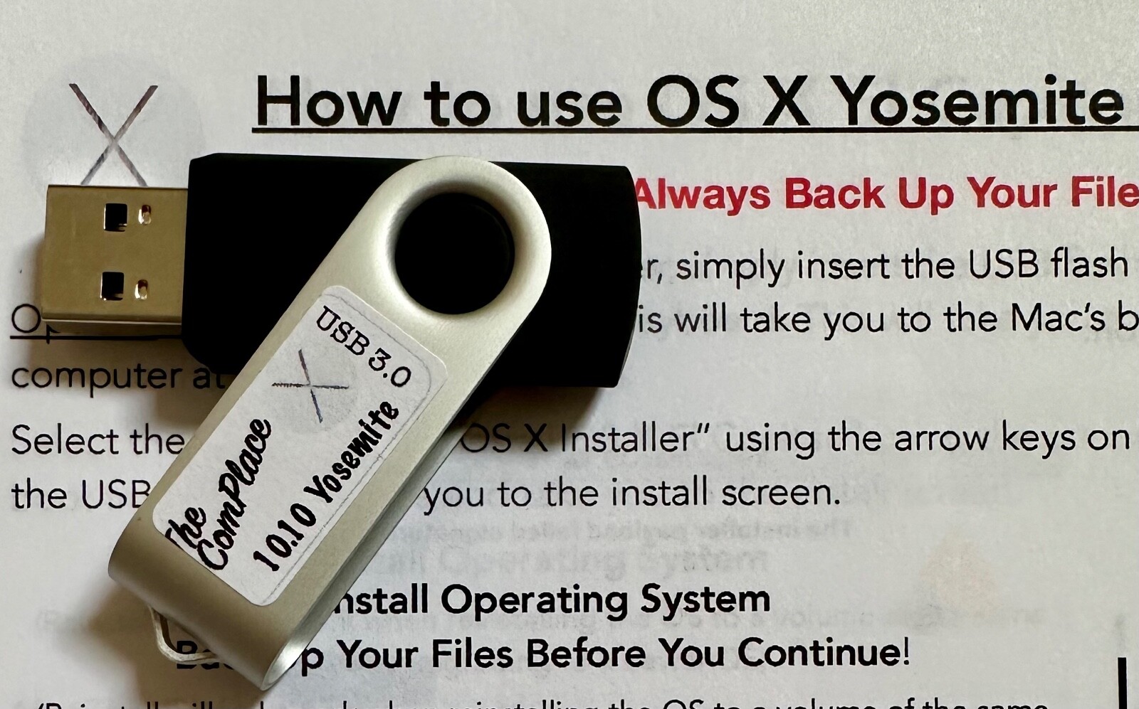 OS X 10.10 Bootable 16GB USB 3.0 w/Instructions | Overnight Shipment Available