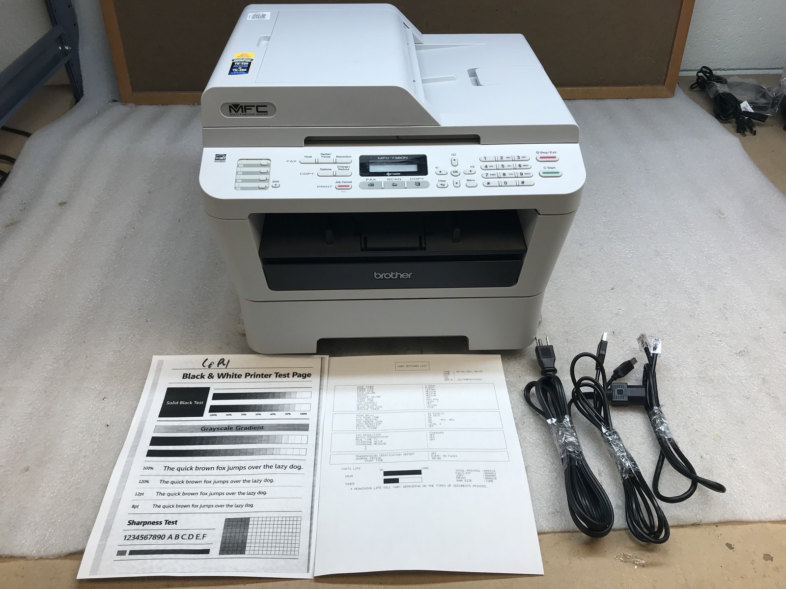 Brother MFC-7360N All-In-One Laser Printer w/ Toner  428 Pages - FULLY TESTED