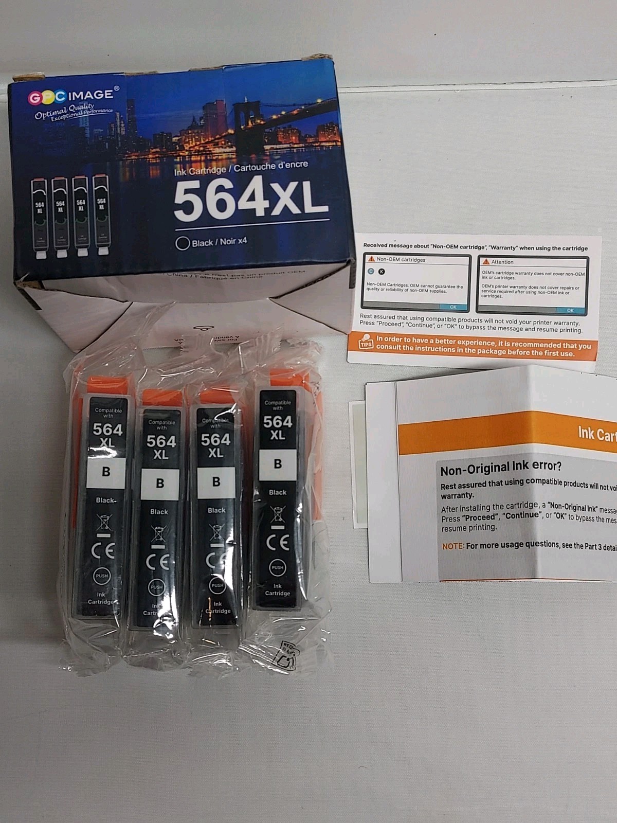 GPC Image 4X Replacement Ink Cartridges 564XL Black for HP exp 04/2029