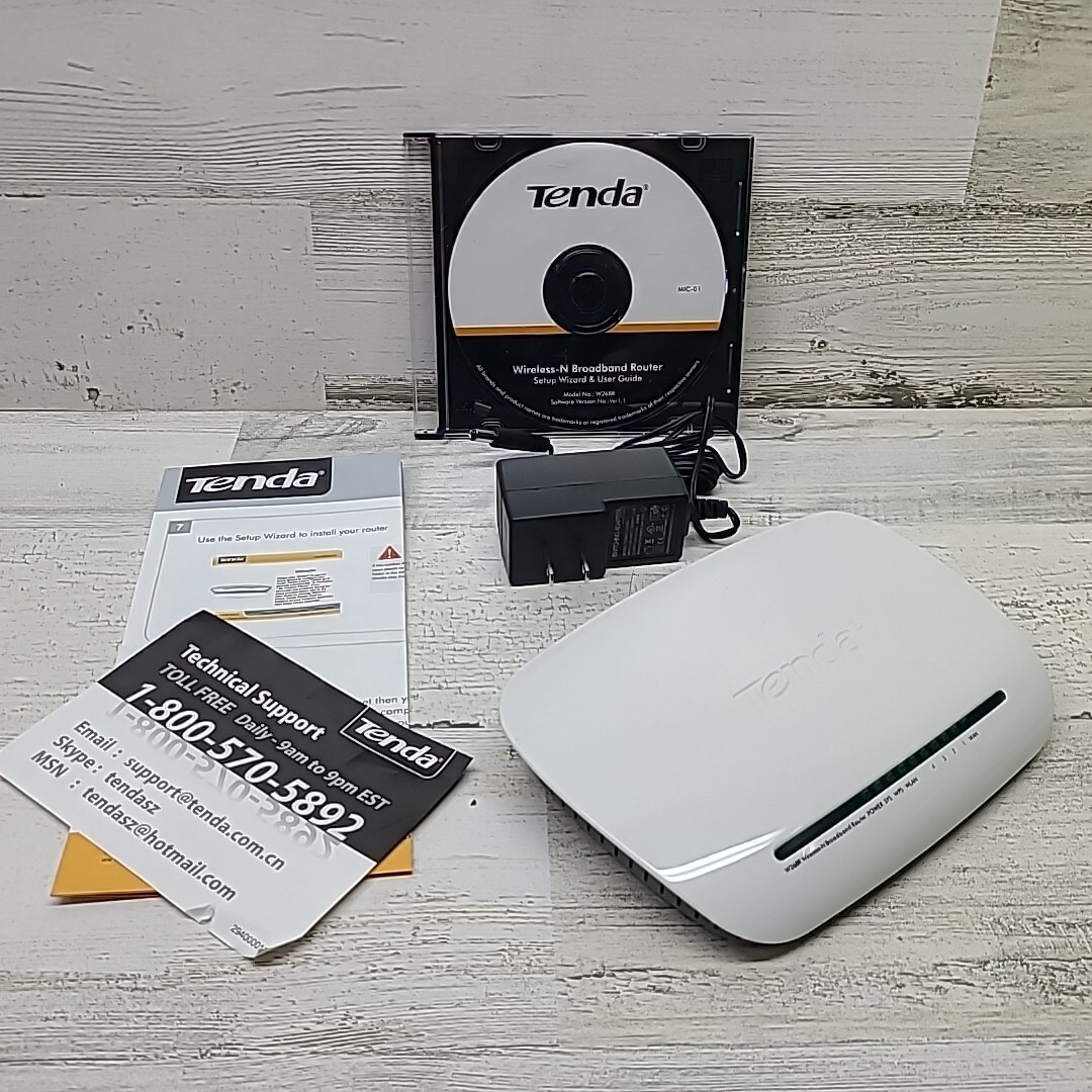 Tenda Wireless N Broadband Router W268R 9 Volt 1 Amp User Guide CD Instructions