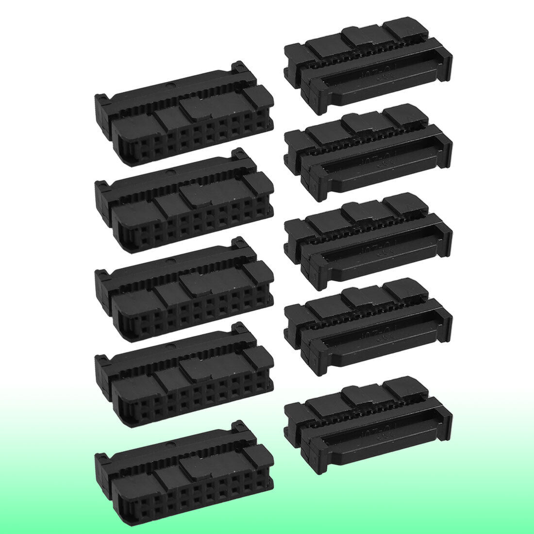 10 x 2.54mm Pitch Female 20 Pin Flat Cable IDC Socket Connector Black