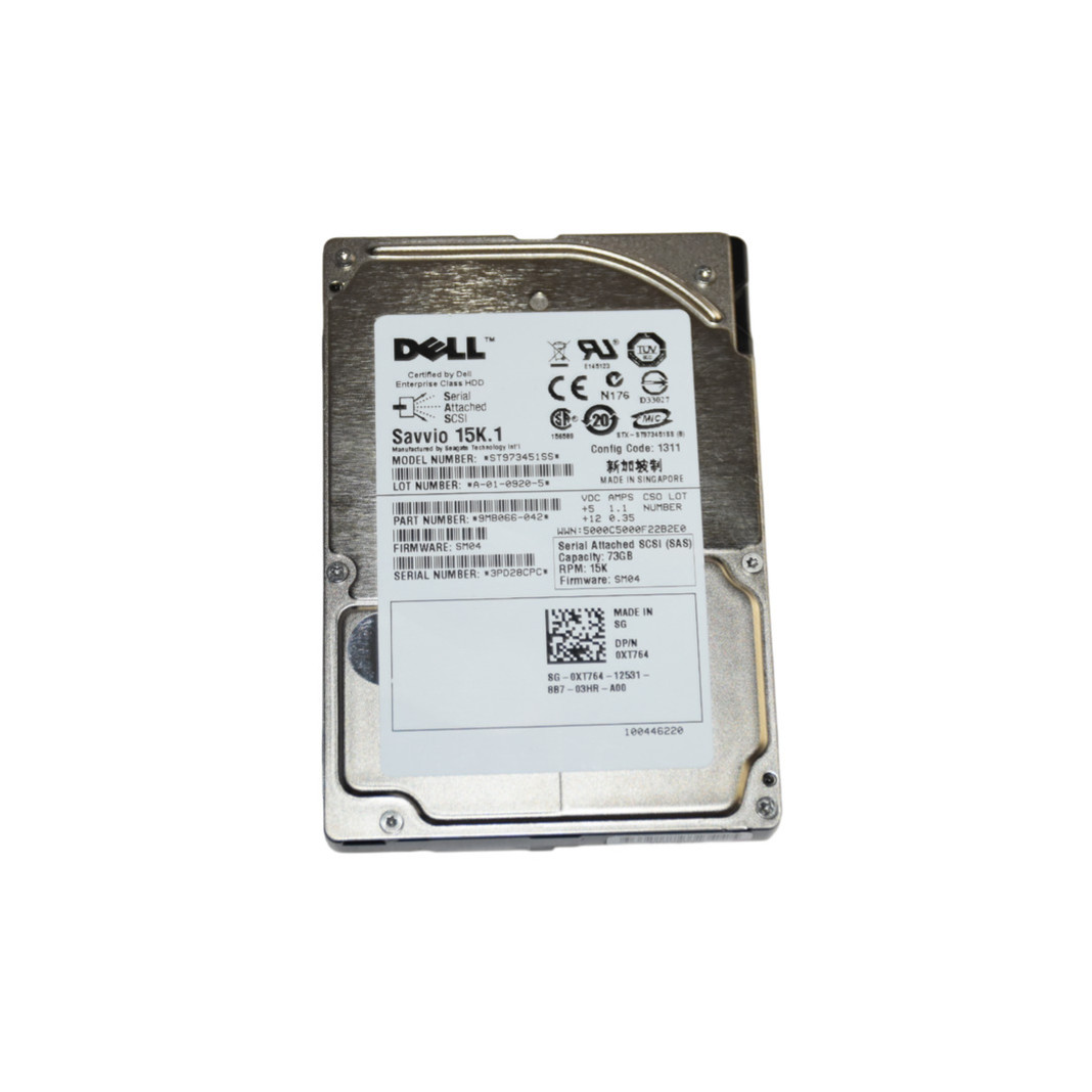 Dell Enterprise 73GB 15K SAS 3G 16MB 2.5" Server Hard Drive HDD ST973451SS XT764