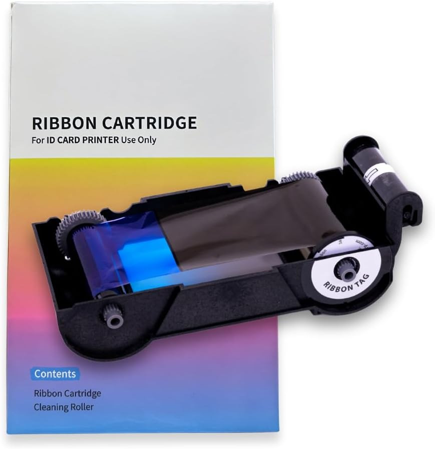 SMART-21S ID Printer Easy-Load Color Ribbon Kit YMCKO - 100 Prints (Compatible w