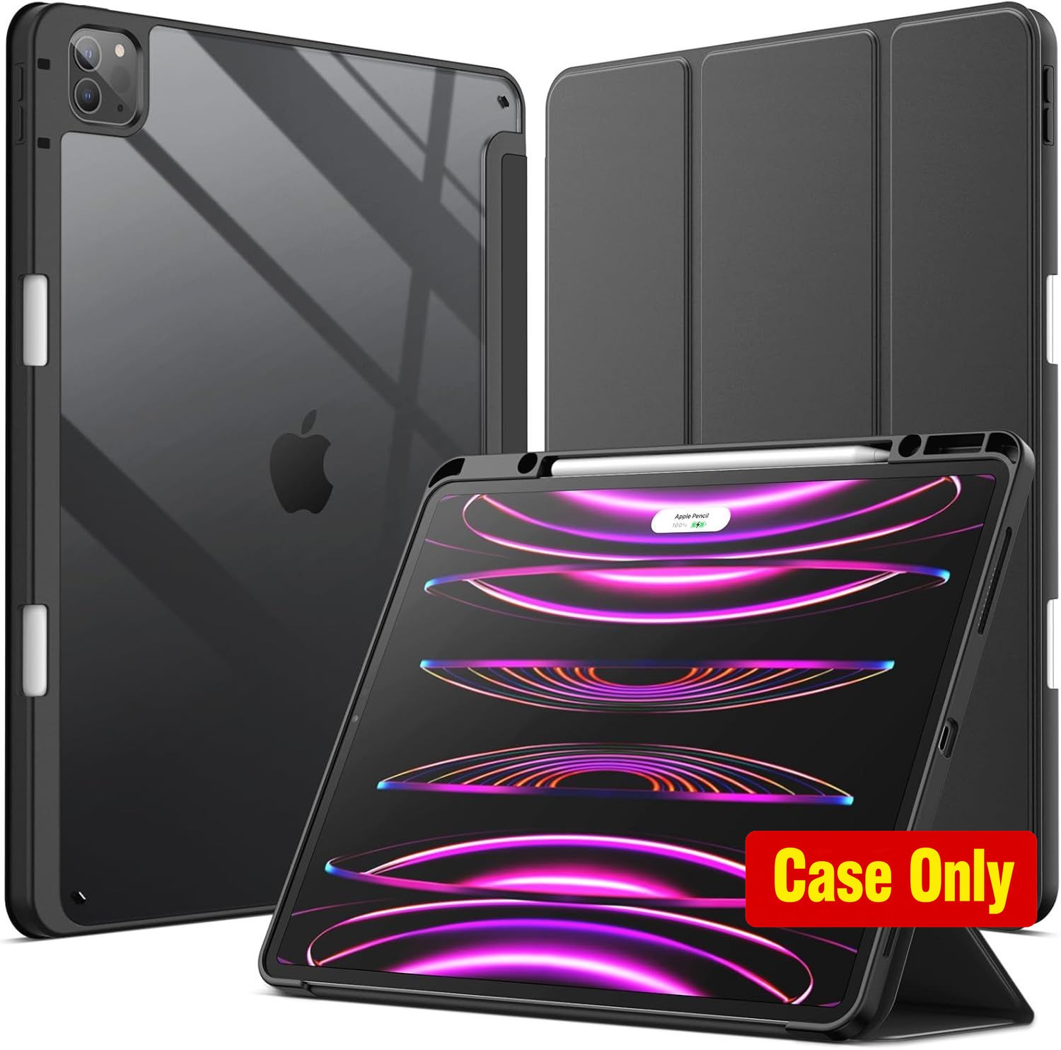 Slim Stand Case for iPad Pro 12.9-Inch (2022/2021) with Pencil Holder, Shockproo
