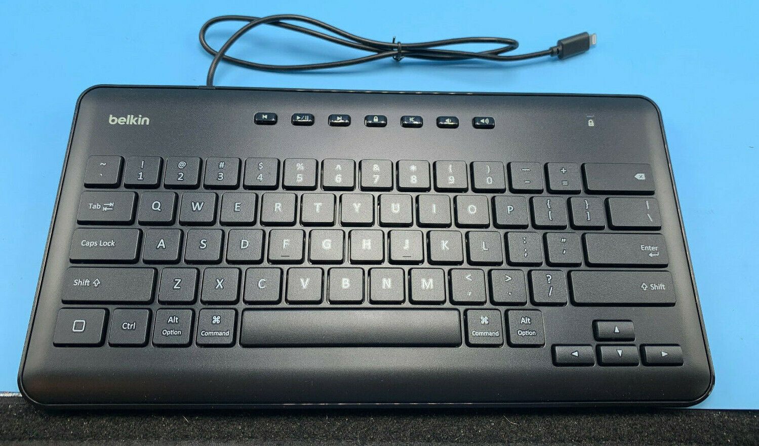 Belkin B2B124 Apple MFi Certified Wired Keyboard to iPads & Lightning Connector 