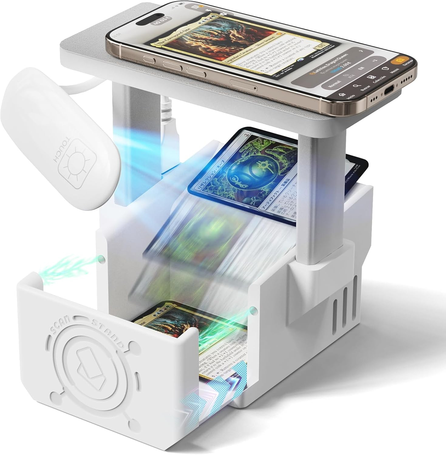 Card Scanner Pro for Trading Cards – MTG & TCG Card Scanner Stand | with LED Lig