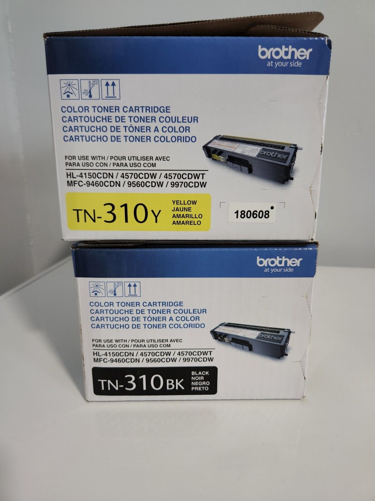 Genuine Brother TN310BK TN310Y  Toner Cartridge Set (2-Pack) New