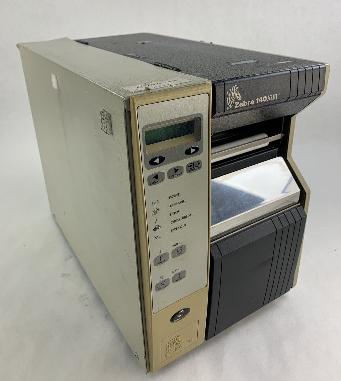 Zebra 140Xi3 III Label Thermal Printer 200 DPi Serial and Network Cracked Side