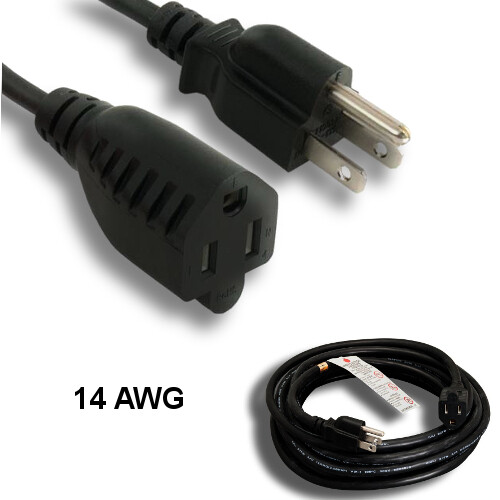 10x 25ft Weather Proof Outdoor Power Cable NEMA5-15P/5-15R 14AWG 15A/250V SJTW
