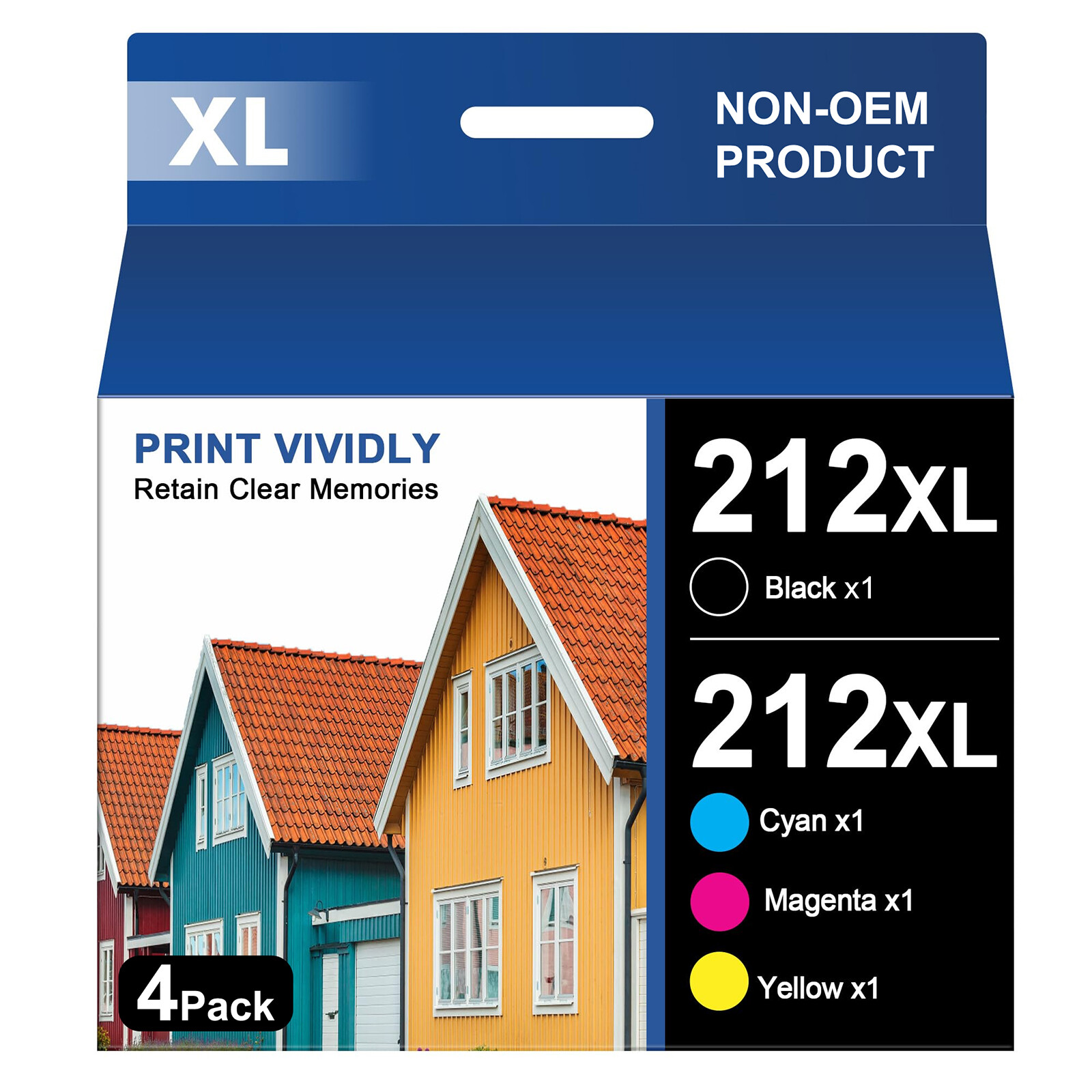 4x T212XL Ink Cartridges Replacement for Epson work with WF-2830 WF-2850 XP-4100