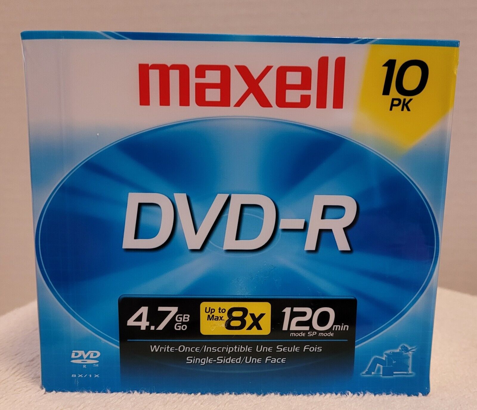 Maxell 10 Pack DVD-R Write Once 4.7GB 8x 120 Minutes NEW Sealed Blank Media