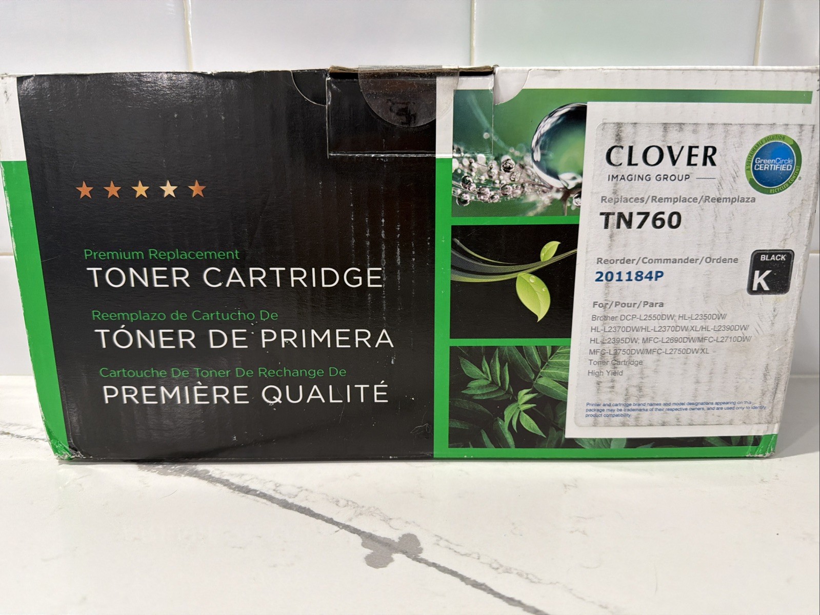 Clover For Brother TN-760 Reorder 201184P Black Toner CARTRIDGE TN760 High Yield