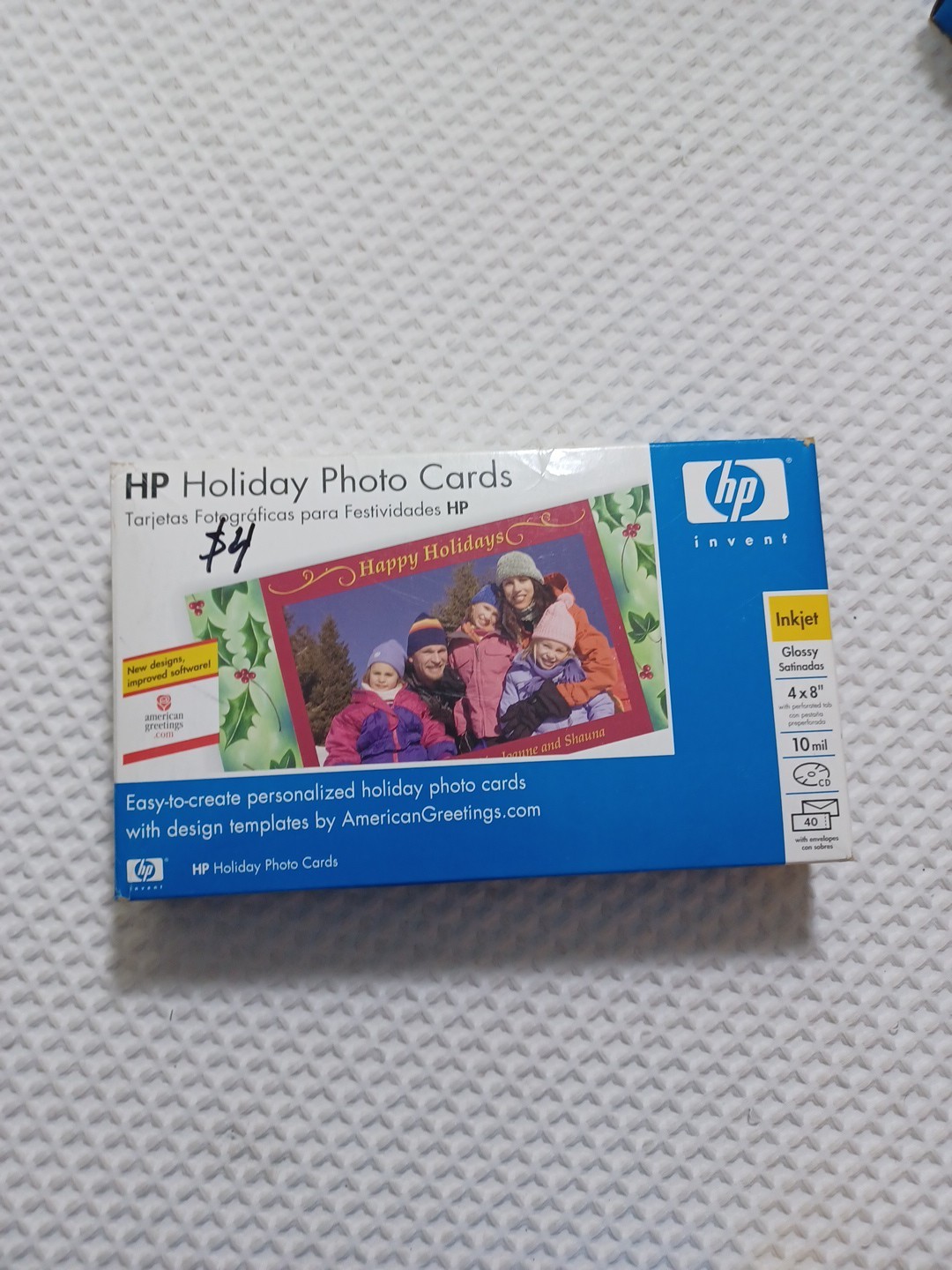 HP Holiday Photo Cards Q8015A Inkjet Glossy Printer 4x8'' 40 pack - Sealed