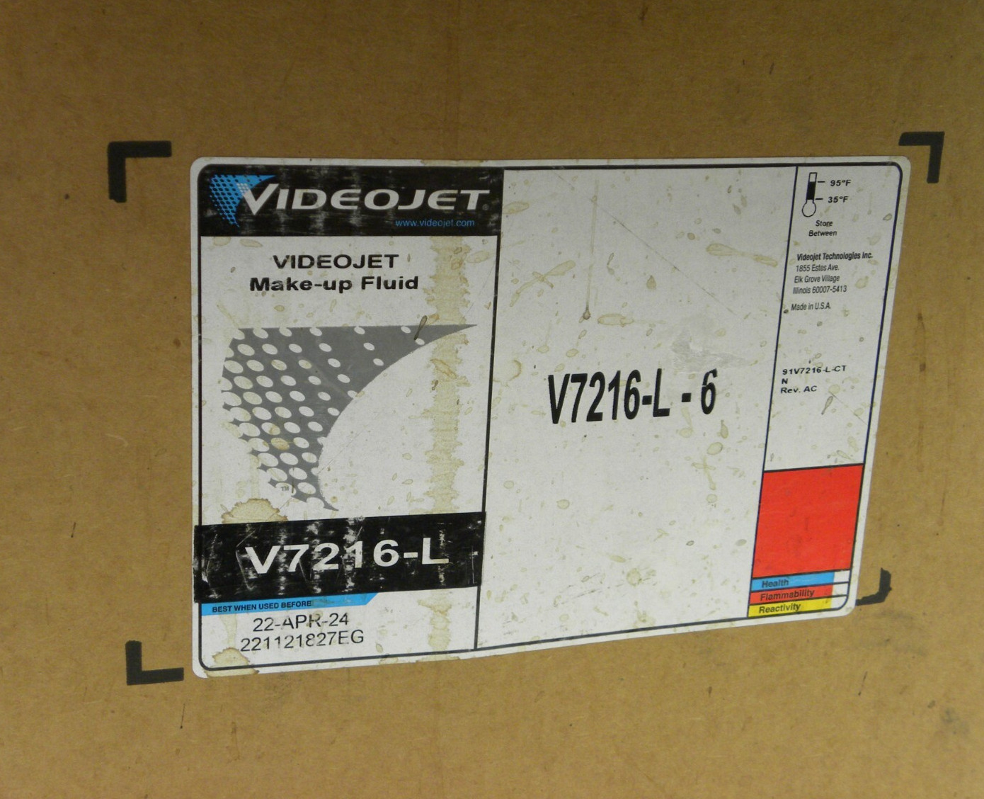 (OPEN CASE OF 5) - Videojet V7216-L Make-Up for Continuous Inkjet Printer NEW