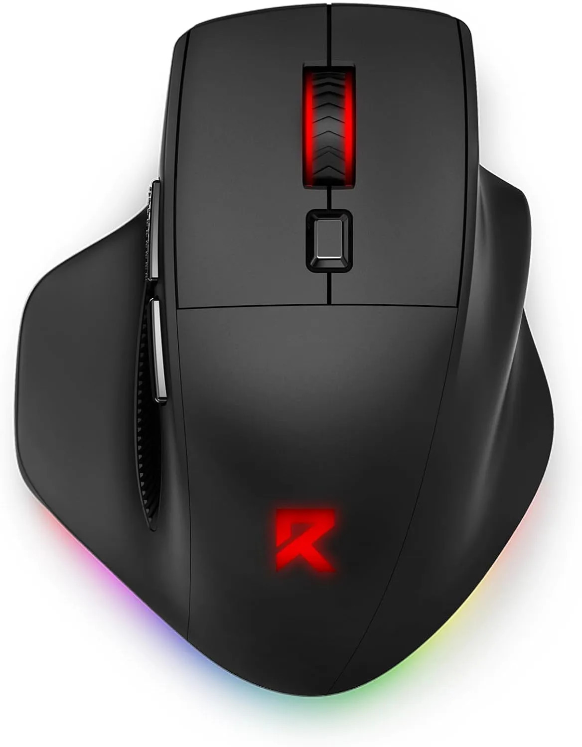 Large Wireless Gaming Mouse For Big Hands Tri Mode Rechargeable RGB Macro Mouse