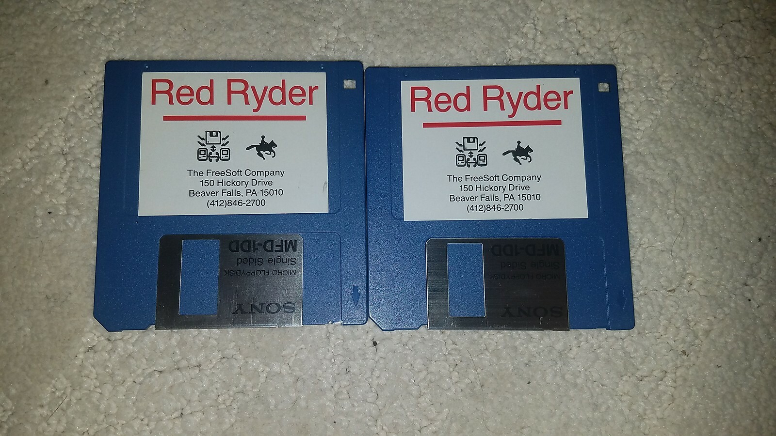 VINTAGE APPLE II RED RYDER FREESOFT 3.5" FLOPPY DISK COMPUTER?   ~69