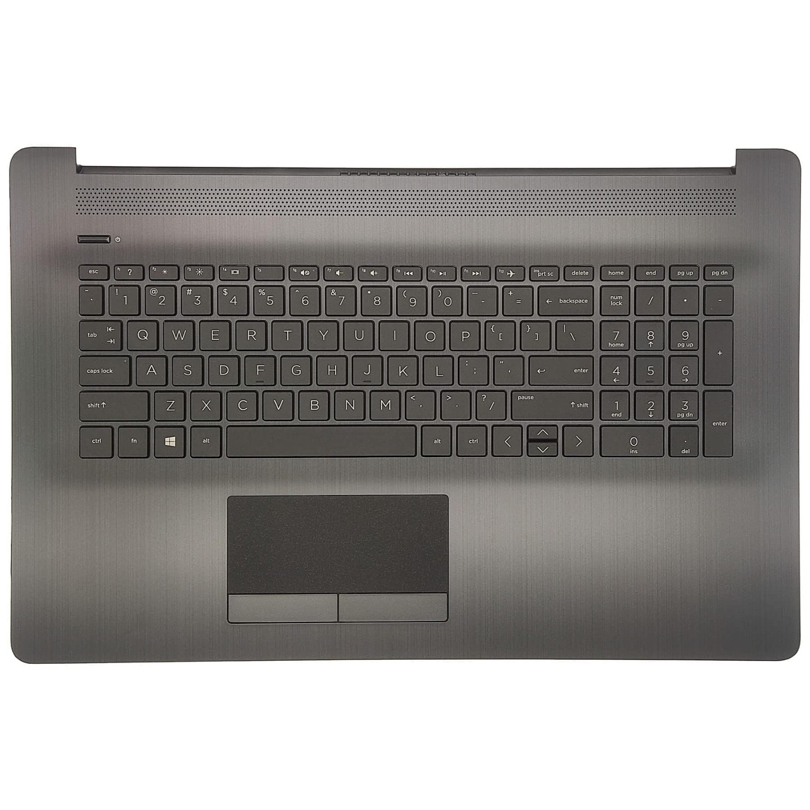 Non-Backlit Keyboard Palmrest for HP 17-inch Laptops | Upper Case Cover, Gray, U
