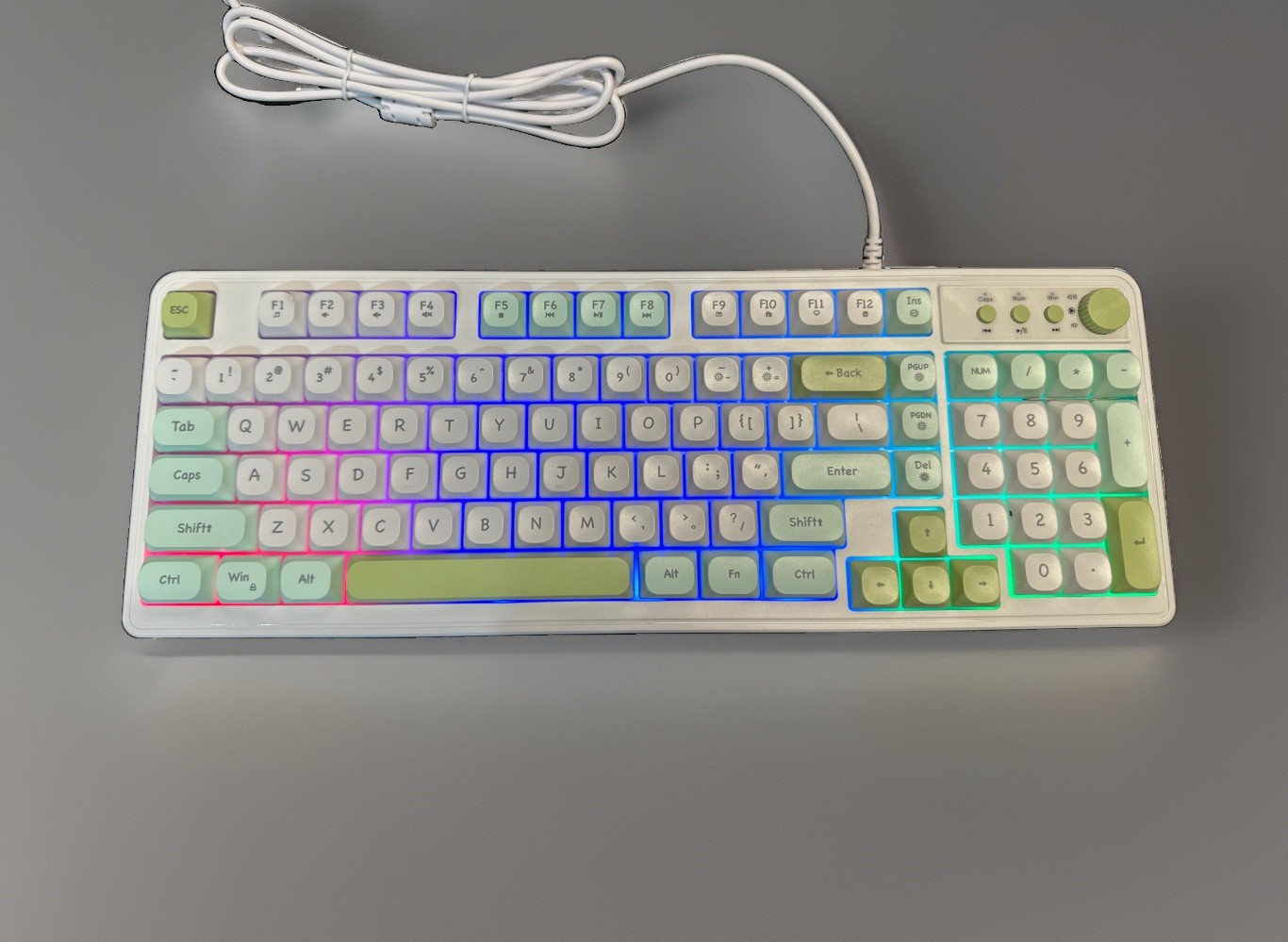 SEUNKWANG EWEADN G98 RGB Gaming Keyboard Wired, Retro Creamy Membrane Keyboard.