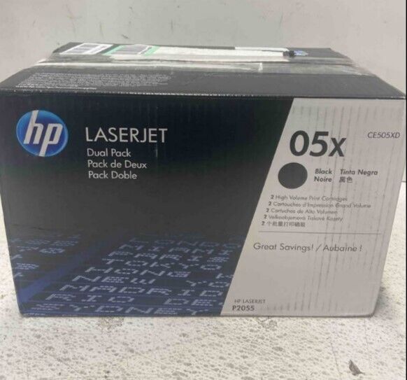 OEM HP 05X Black Toner Cartridge DUAL PACK LaserJet P2055 Genuine