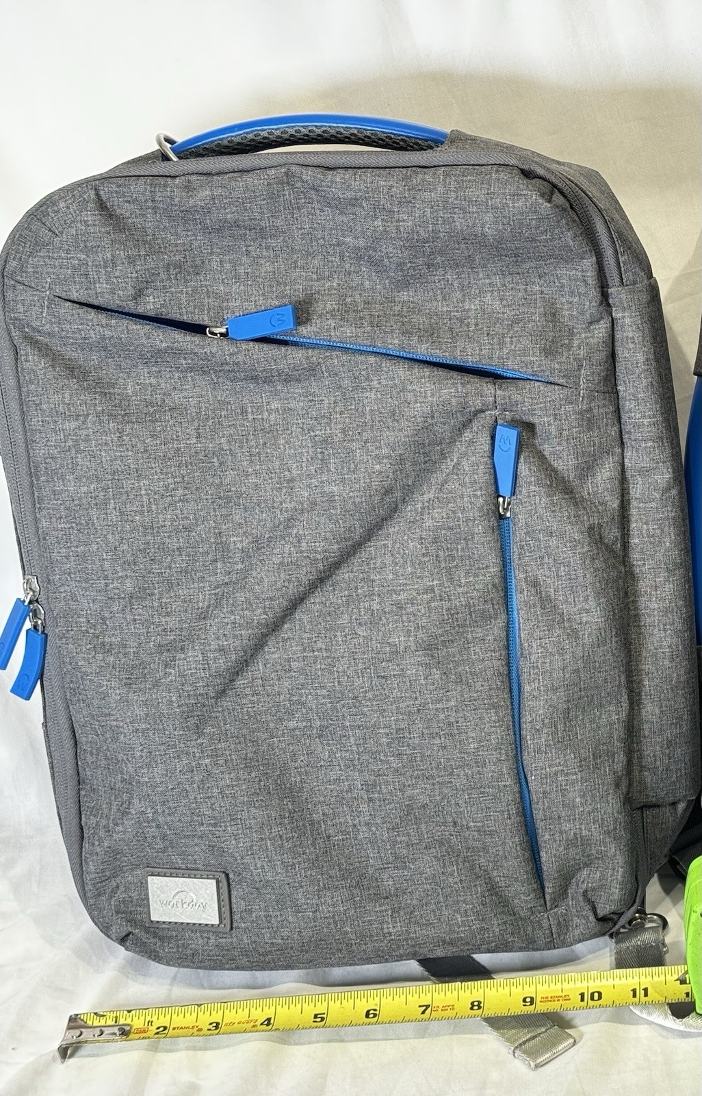 Workday Gray Blue Convertible Laptop Backpack Messenger Bag 16”