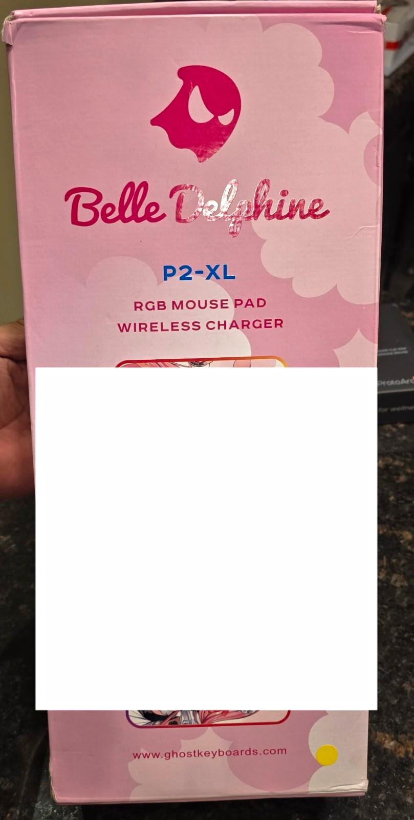 Belle Delphine P2-XL RGB Gaming Mouse Pad w/ Wireless Charging, XL Pink