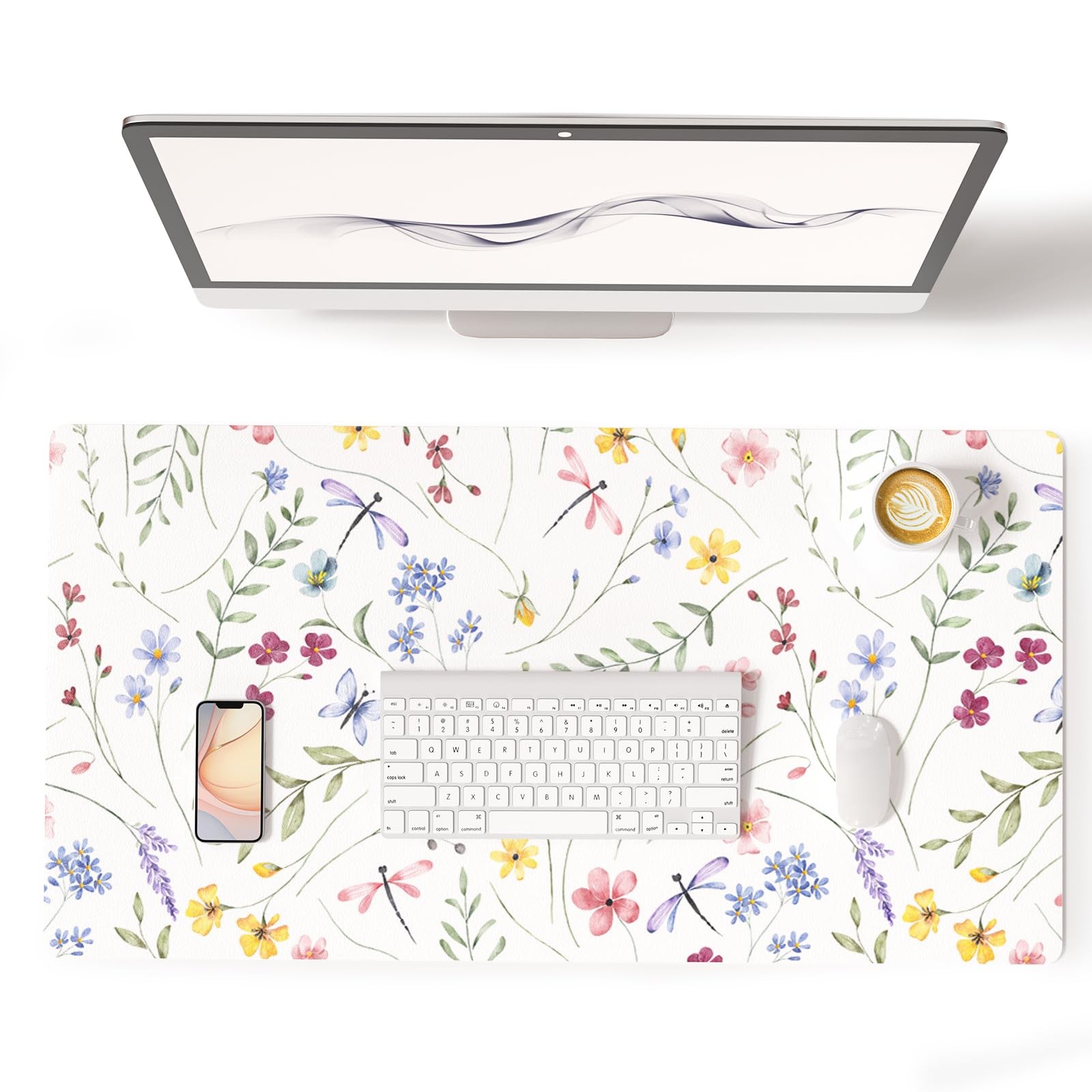 Large Mouse Pad Floral 31.5x15.7 Inch Waterproof Desk Mat Non Slip XXL PC