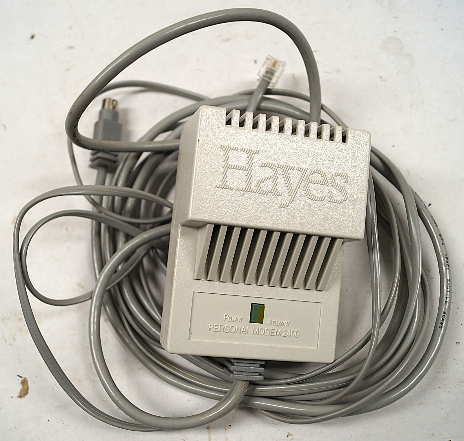 Hayes 3110US Personal Modem 2400 VTG w Ethernet Cable & 8 Pin PCIe Cable F153