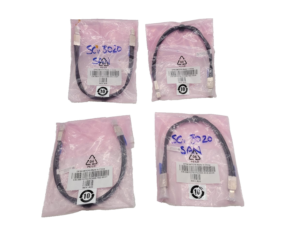 LOT OF 4 Dell 0WTCFX .5M Mini SAS HD to Mini SAS HD