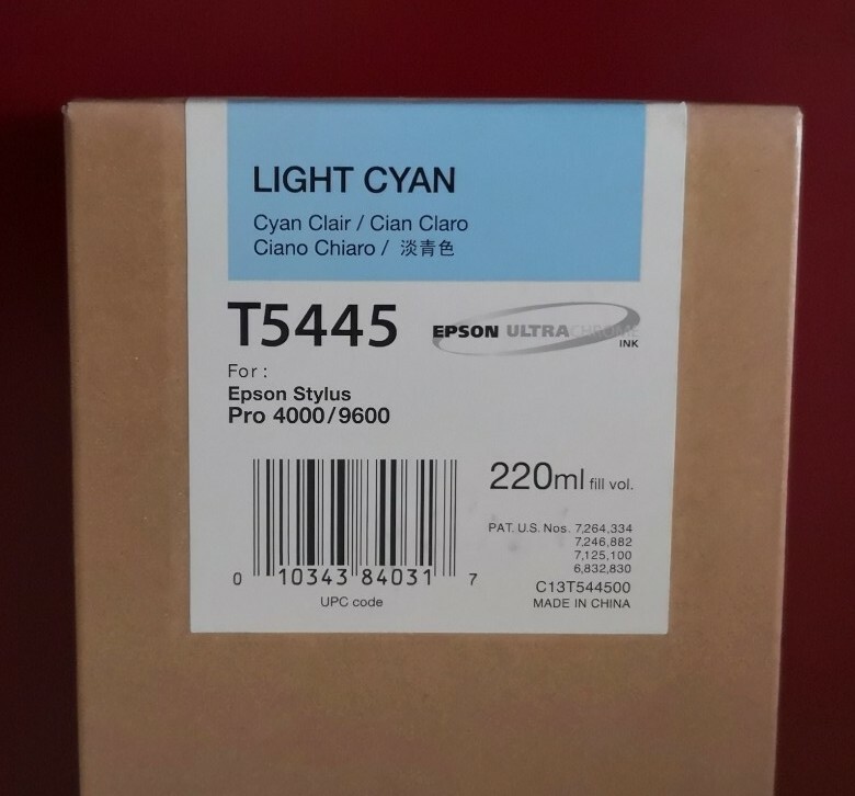 11/2013 New In Box Epson Genuine 220ml Ink T5445 Light Cyan Stylus 4000/9600
