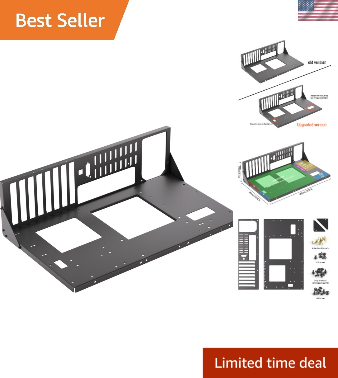 Lightweight Open Air Computer Case - Alloy Steel, Efficient Cooling Design