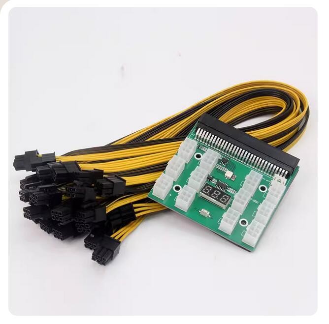 New Server Power Board 6P +12PCS 6P Graphics Card Cable (Button Switch)
