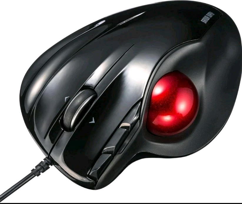 SANWA Wired Ergonomic Trackball Mouse, Programmable Roller Ball Mice, Black 
