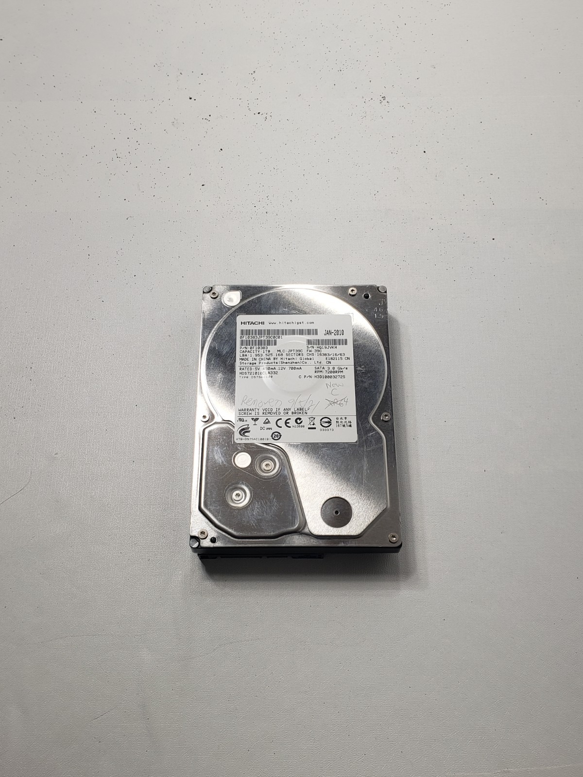 Hitachi HDS721010CLA332 1TB 7200RPM 3.5” SATA Internal Hard Drive HDD Untested
