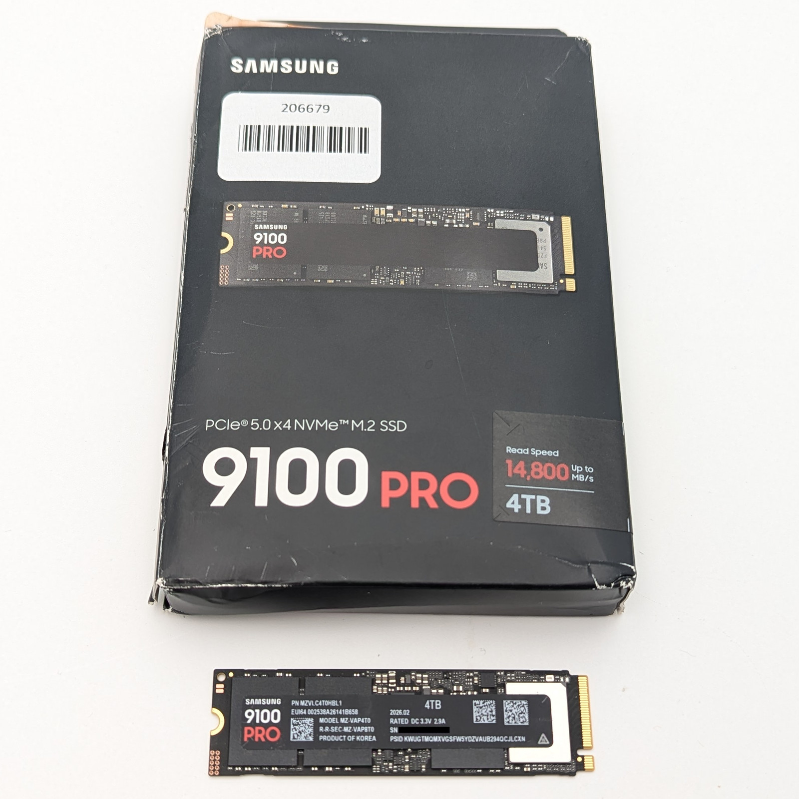 Samsung 9100 Pro 4TB Internal SSD M.2 2280 PCIe Gen 5x4 NVMe (MZ-VAP4T0B/AM)
