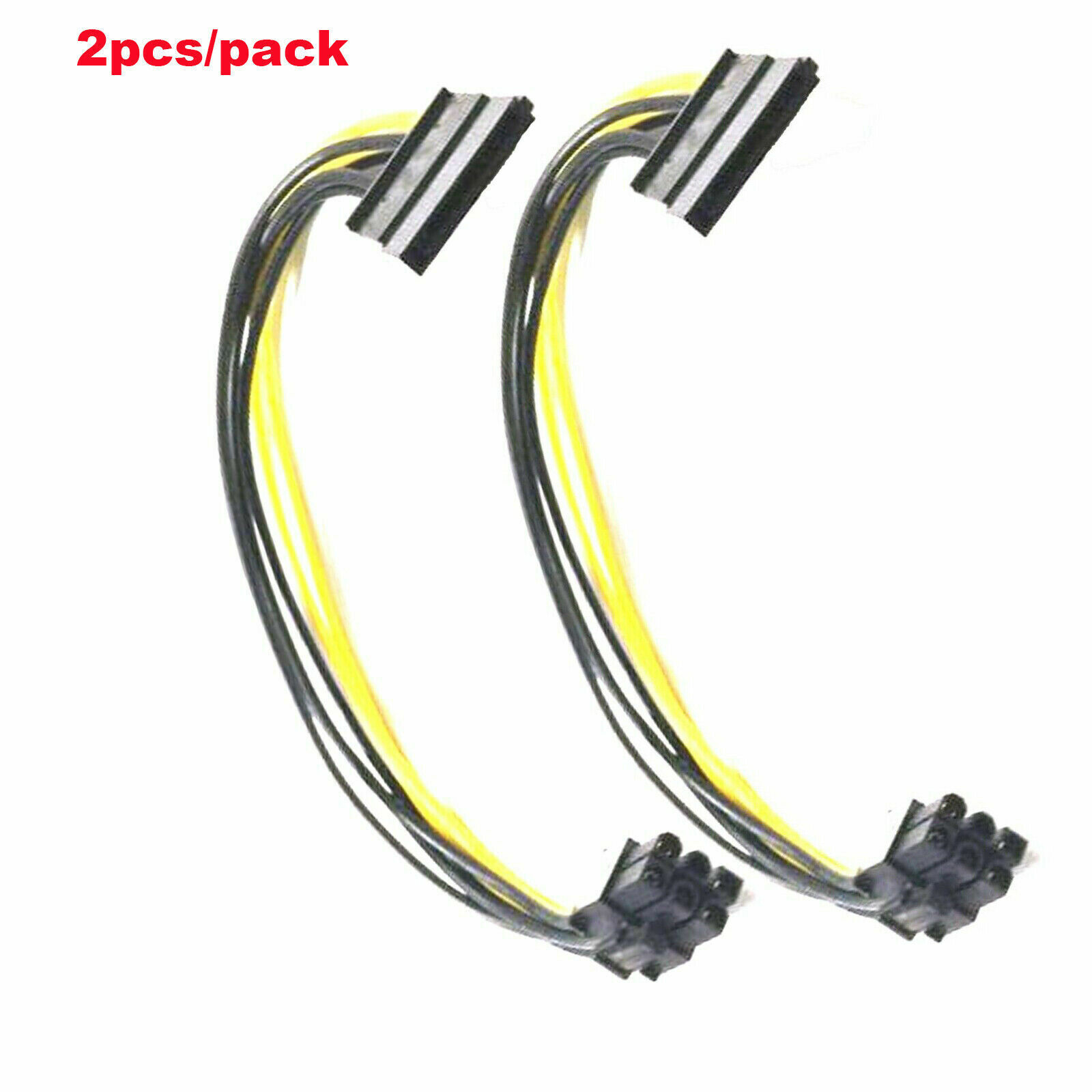 2pcs SATA 15-Pin Female To 6-Pin PCI-Express PCIe Video Card Power Adapter Cable