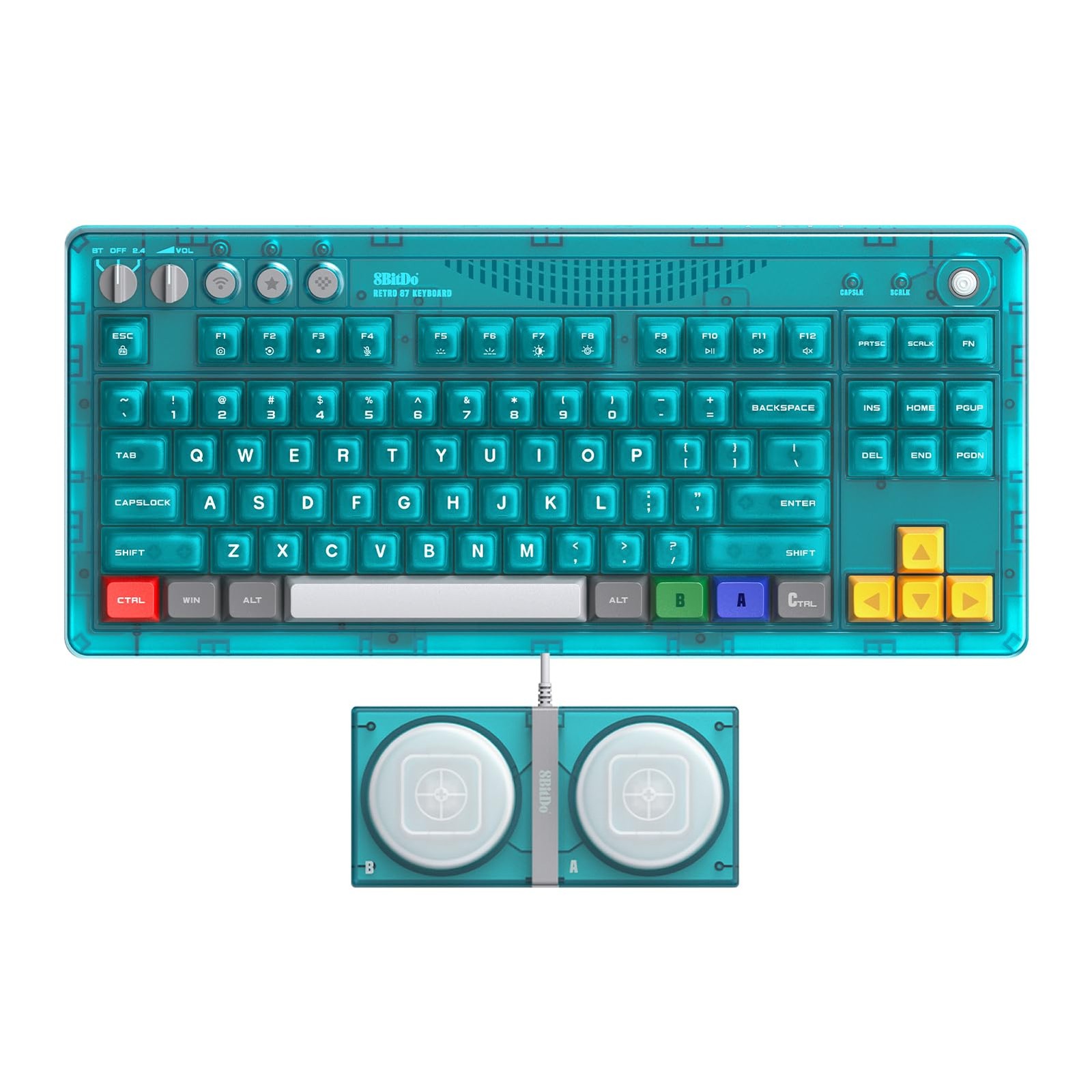 8Bitdo Retro 87 Mechanical Keyboard for Windows PC and Android, Clear Blue | ...