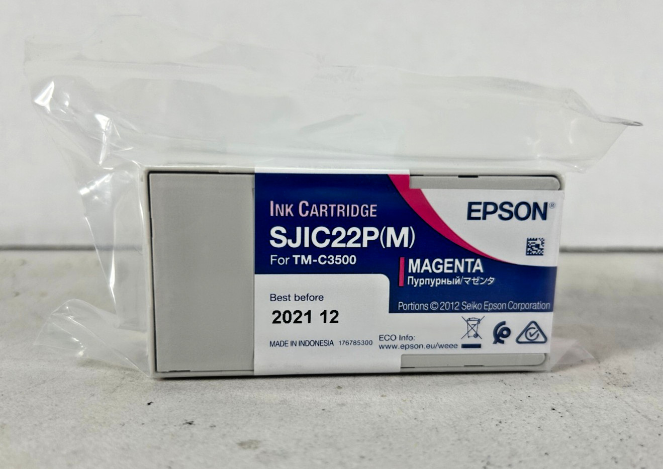 Genuine Epson SJIC22P(M) Magenta Ink Cartridge for TM-C3500