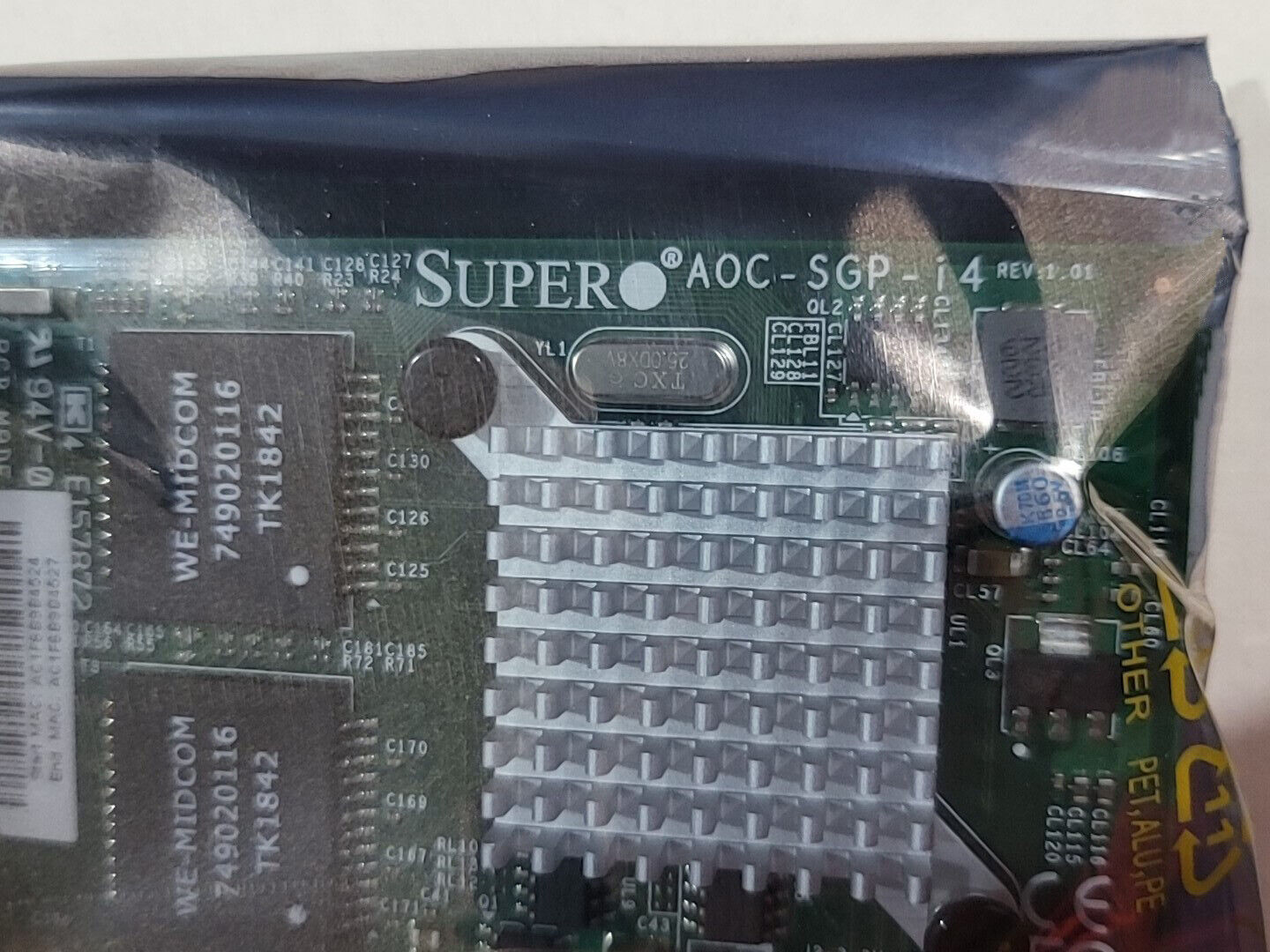 SUPERMICRO AOC-SGP-I4 (INTEL I350-T4V2) QUAD PORT Gigabit NIC w/BOTH BRACKETS