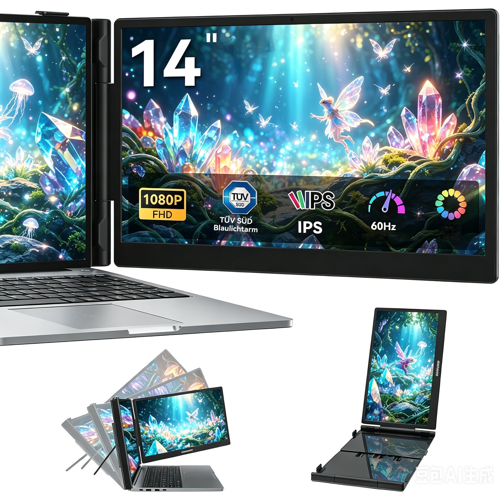 Blackview SCM5 Laptop Screen Extender 14in 1080P Portable Monitor 300cd/m² USB‑C
