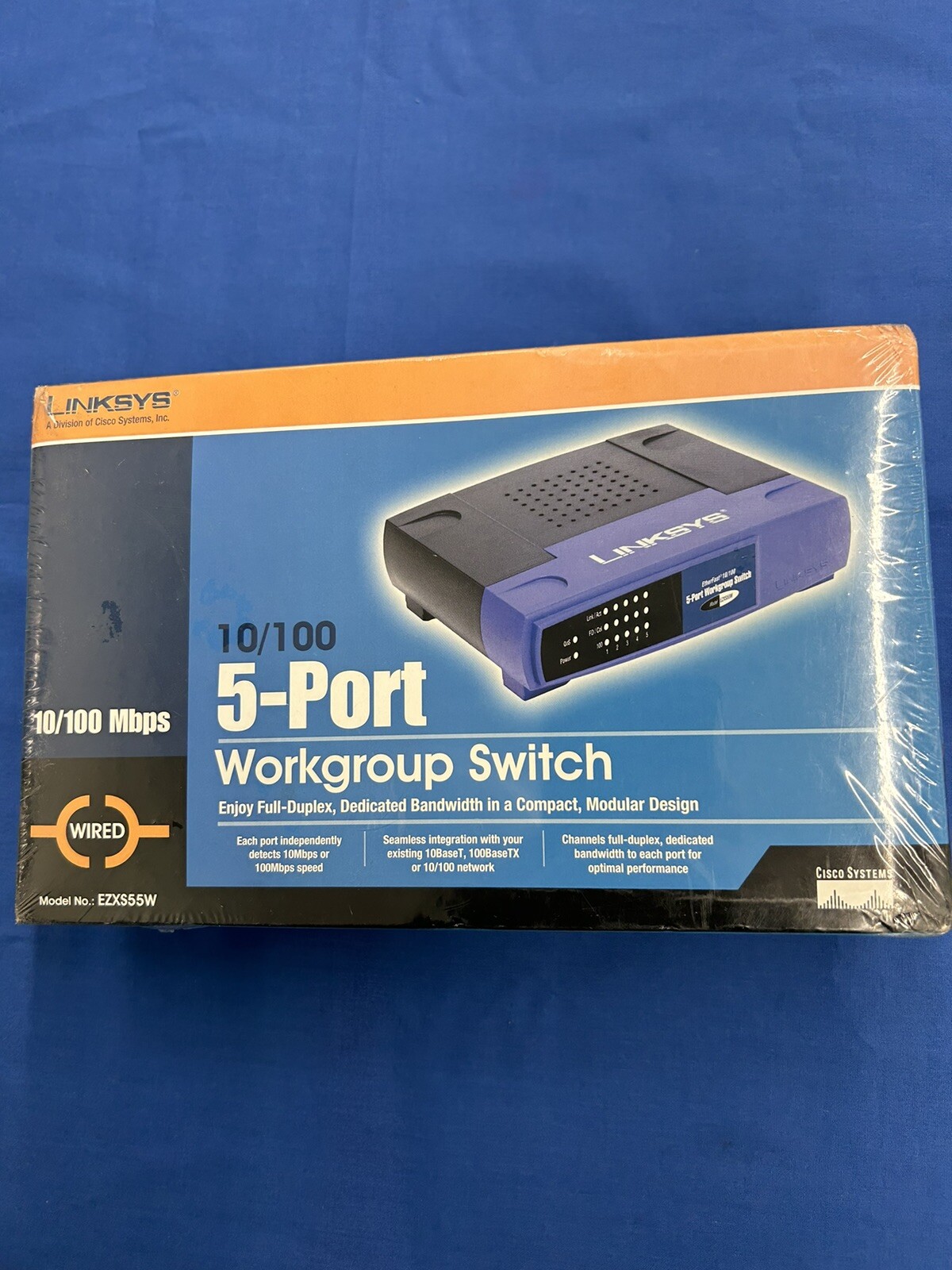 Linksys  EtherFast (EZXS55W) 5-Ports External Switch New In Box