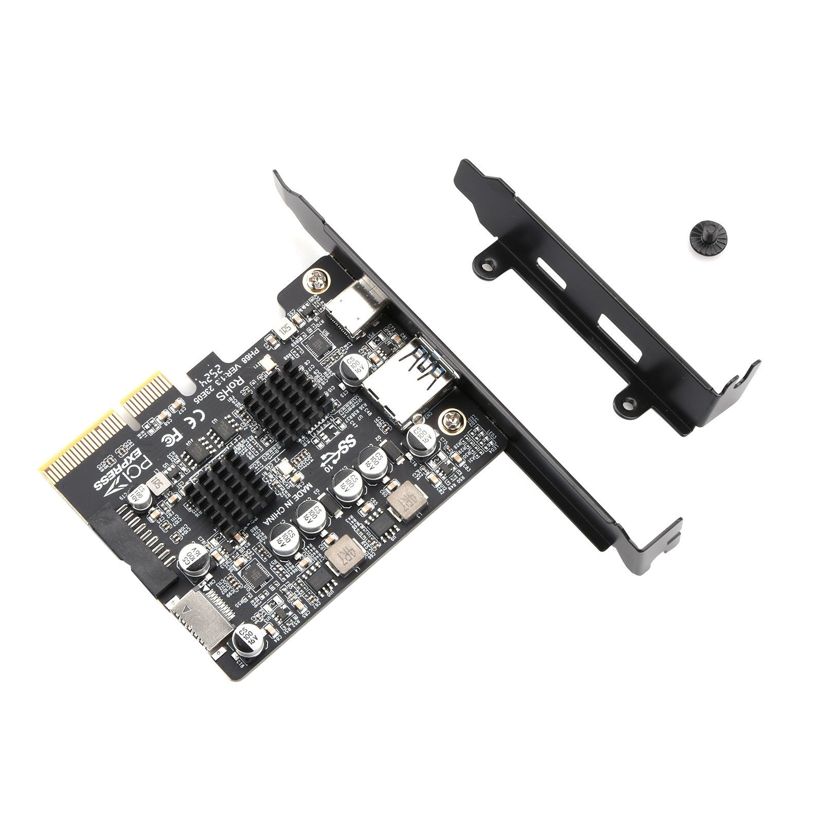 PCI-E X4/X8/X16 To USB 3.2 Gen2 Adapter 10 Gbps Expansion Card Brand New